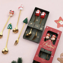 2pc Christmas Spoon & Fork Set