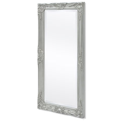 Silver Baroque Styled Wall Mirror - 100 x 50 cm