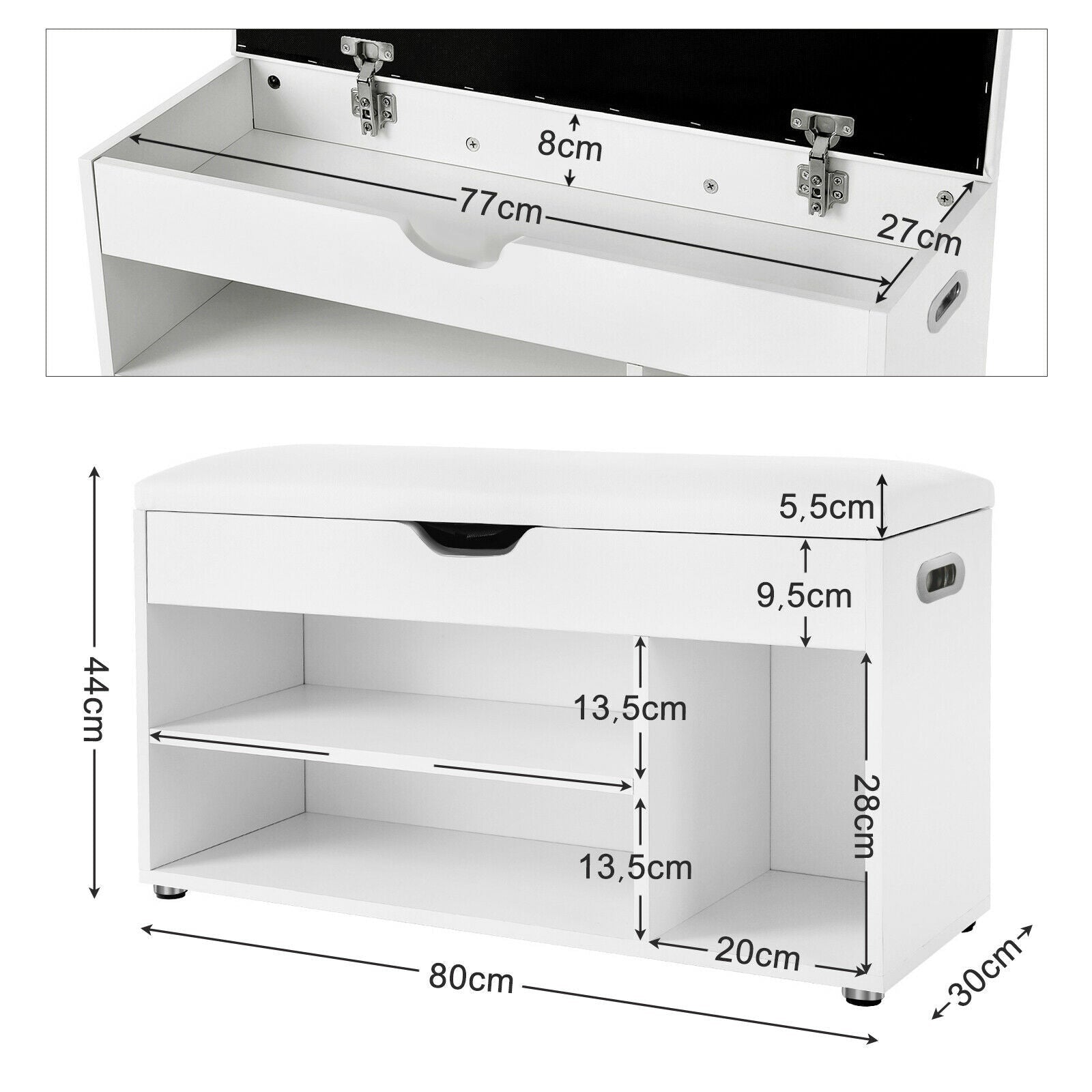 White Shoe Rack Storage Bench