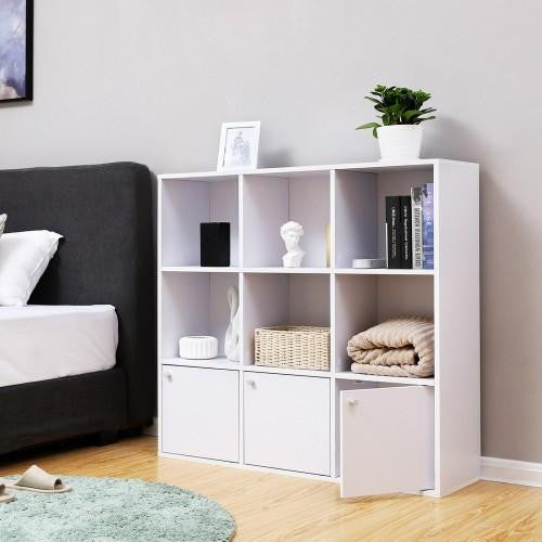 White Triple Bottomed Storage Bookcase