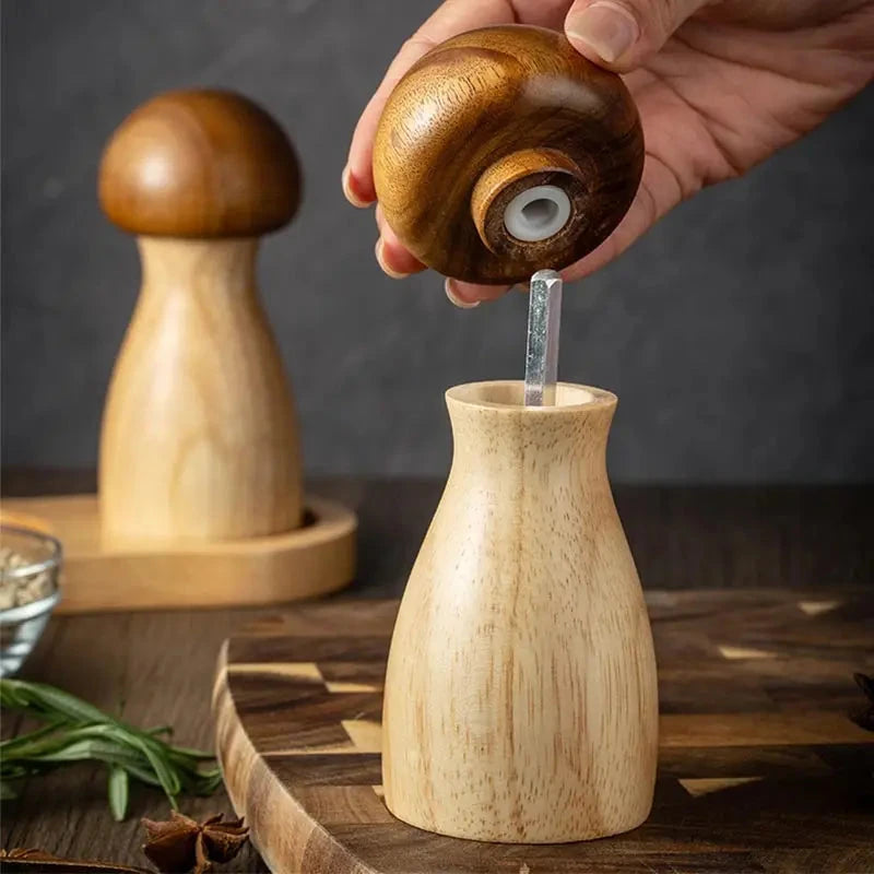 Solid Wood Mushroom Grinder Set