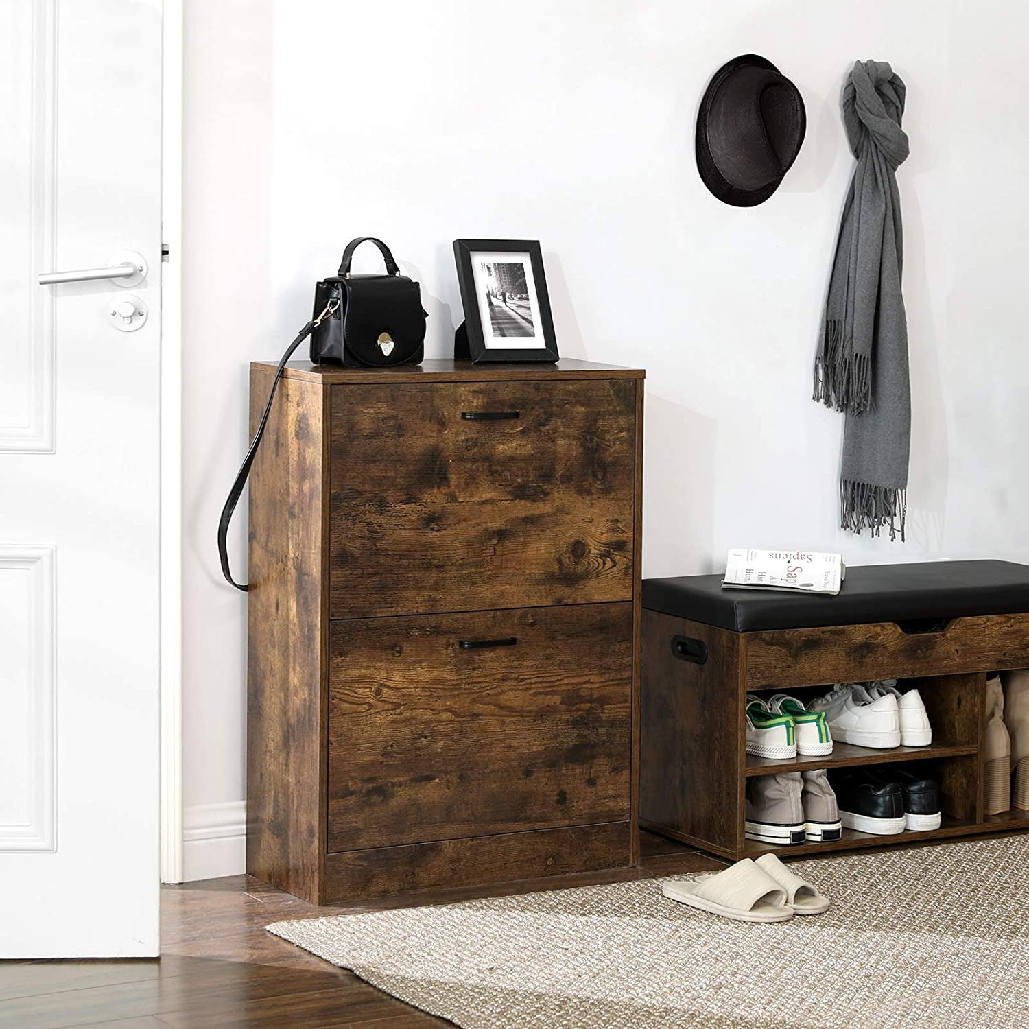 Rustic Shoe Storage Cabinet