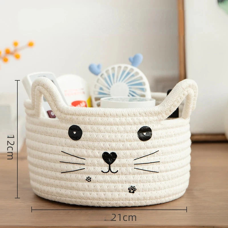 Hand Woven Cat Storage Basket