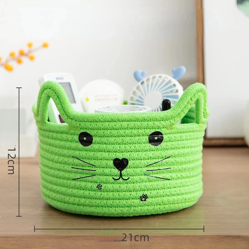 Hand Woven Cat Storage Basket