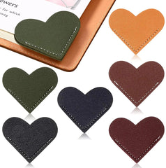 3pc Leather Heart Bookmark Set