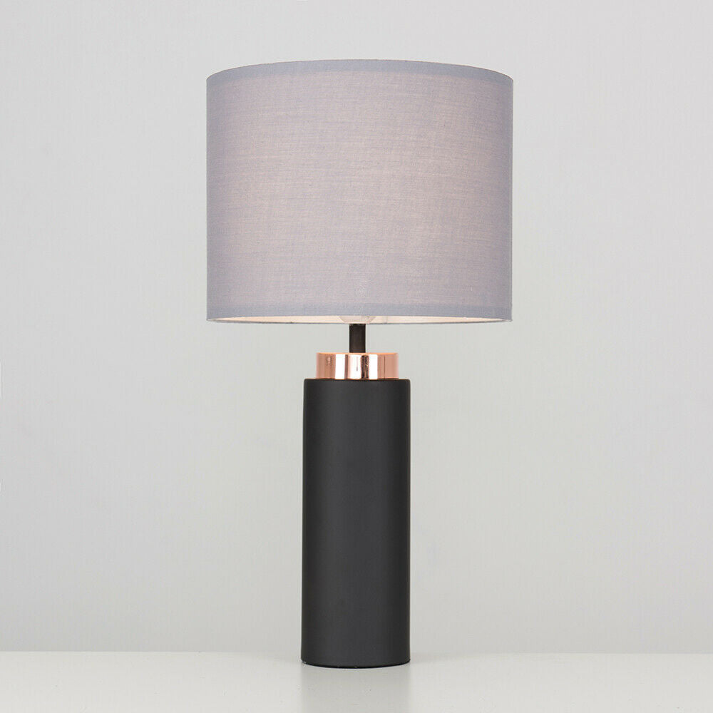 Matt Black & Copper Contemporary Table Lamp