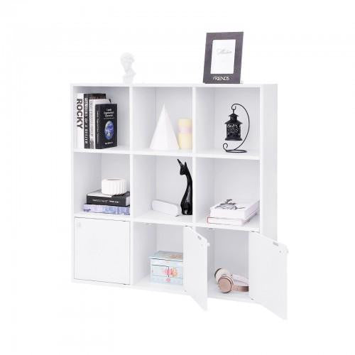 White Triple Bottomed Storage Bookcase