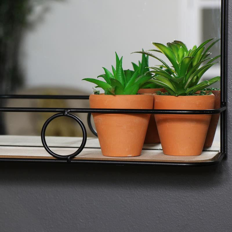 Black Metal Industrial Styled Wall Mirror