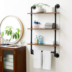 3-Tier Industrial Floating Shelves