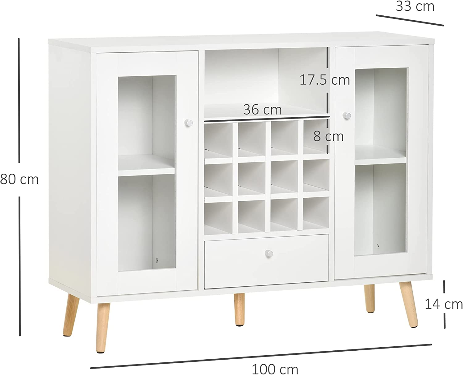 Francisco White 12 Bottle Console Unit