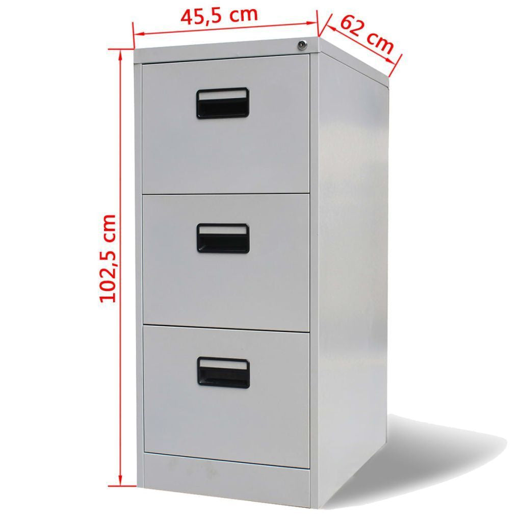 Grey Metal Hanging Cabinet - 3 Drawers