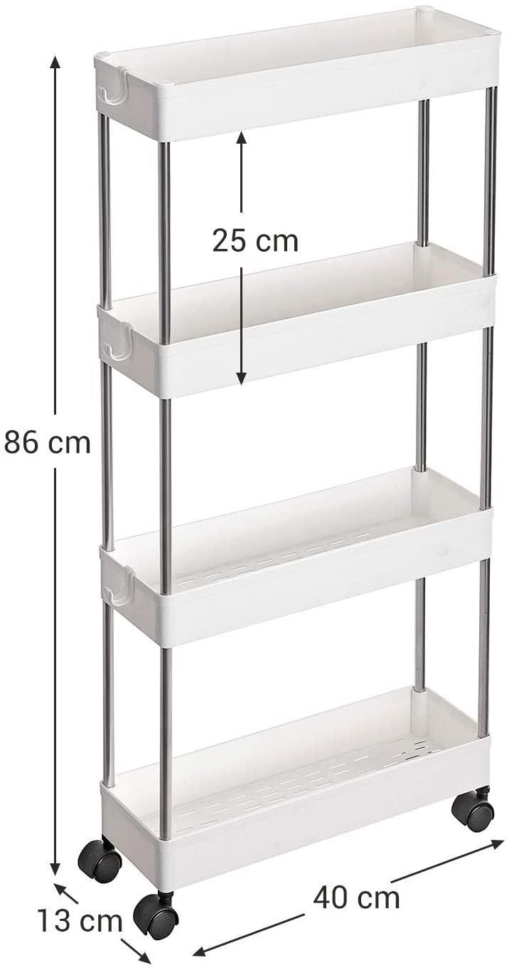 Slim 4 Tier Storage Trolley