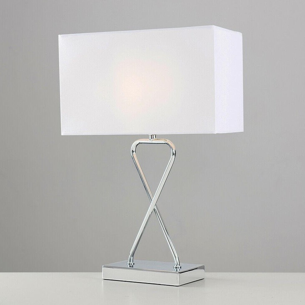 Cotton Chrome Table Lamp