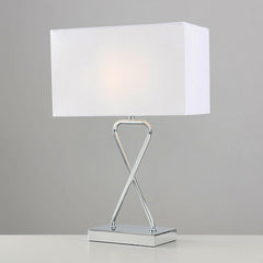 Cotton Chrome Table Lamp