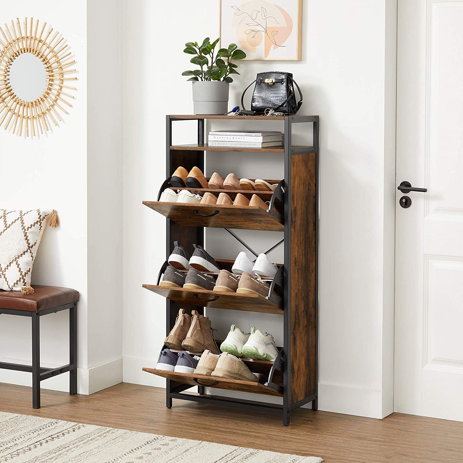 Rustic Shoe Storage Cabinet