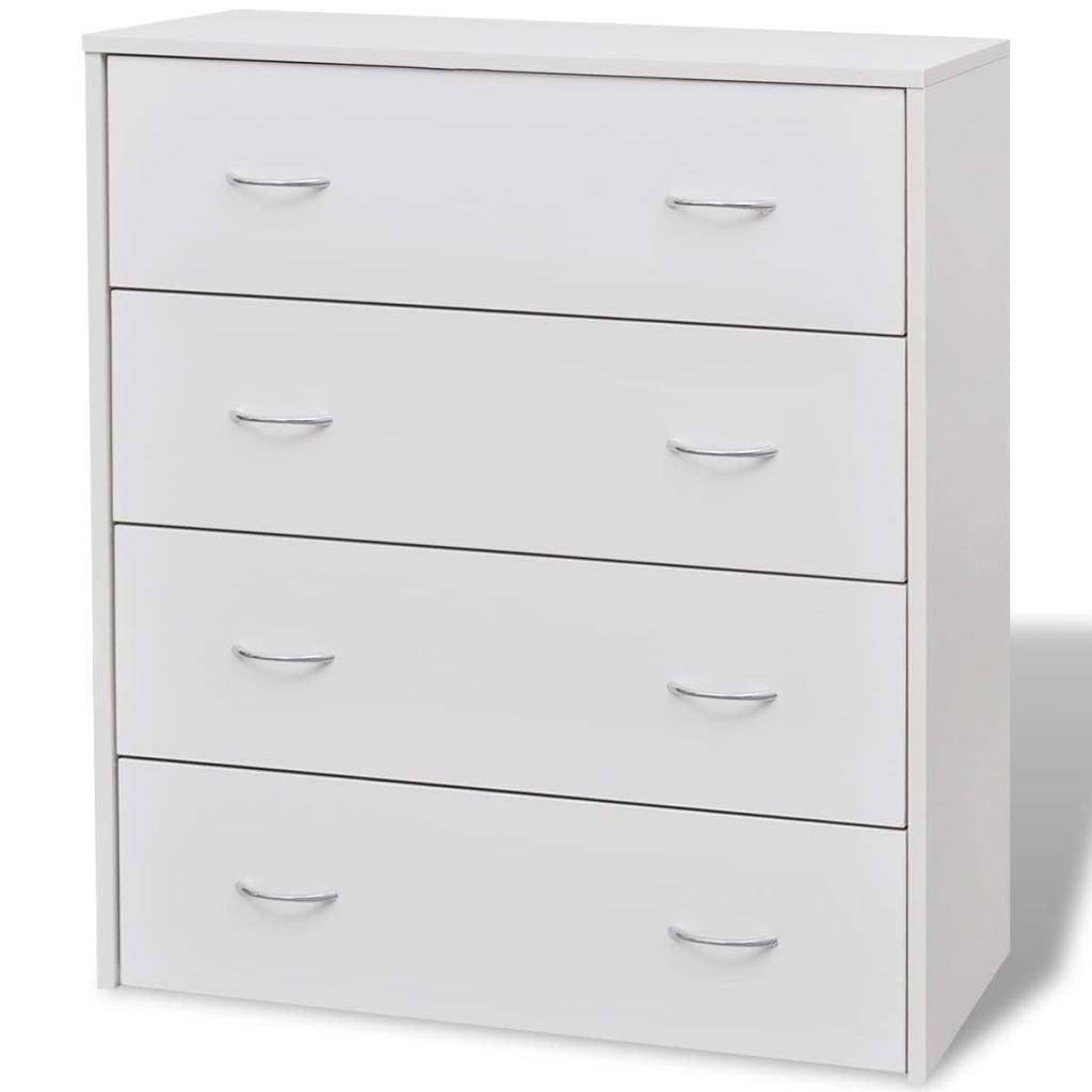 White Sideboard with 4 Drawers - 60 x 30.5 x 71 cm