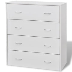 White Sideboard with 4 Drawers - 60 x 30.5 x 71 cm