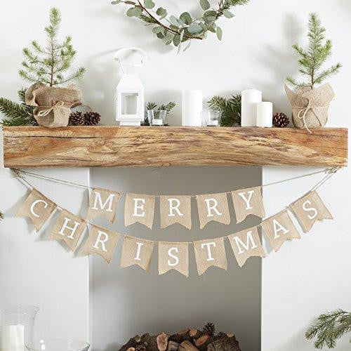 Merry Christmas Burlap Banner