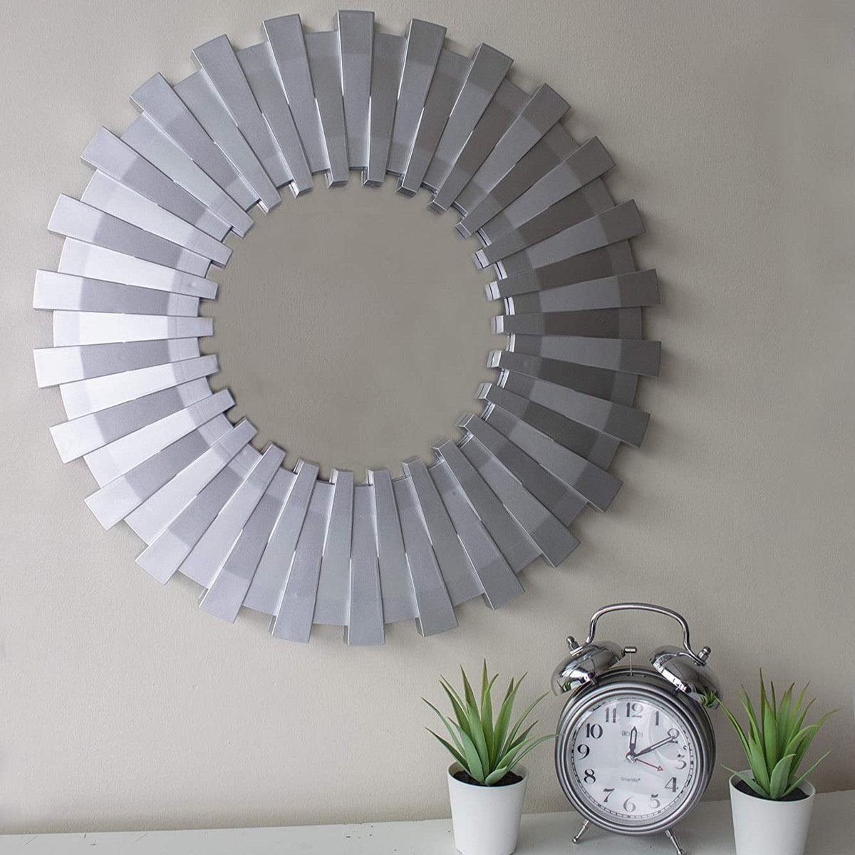 Silver Sunburst Mirror