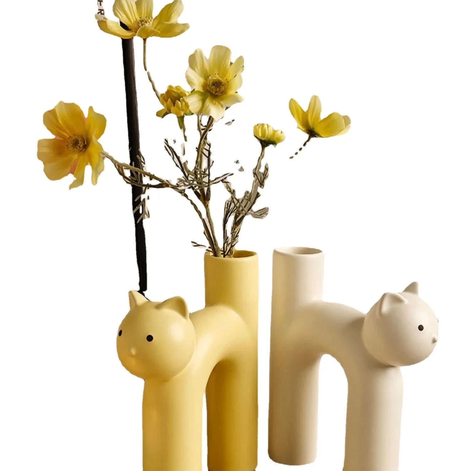 Matte Kitten Flower Vase