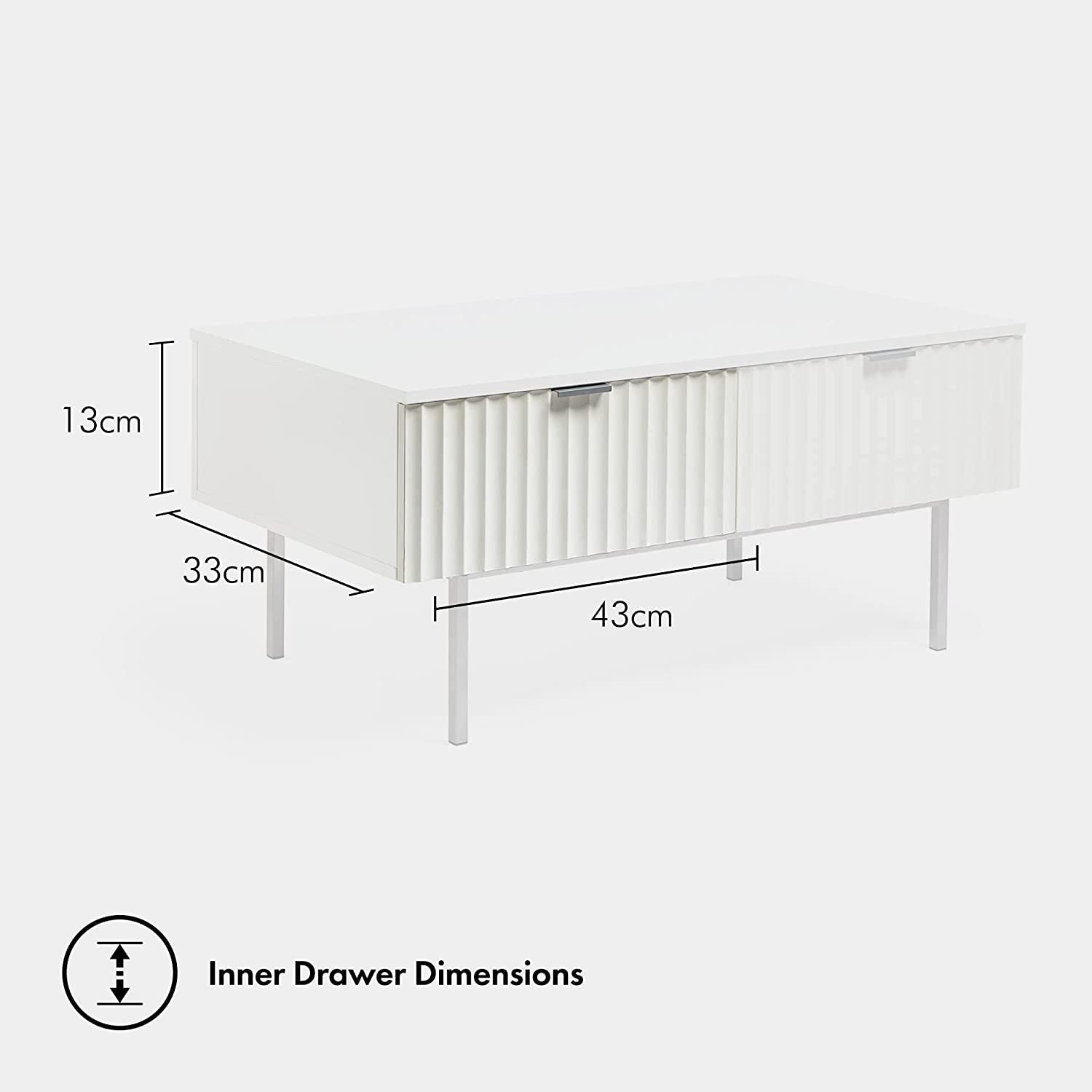 White Ribbed Coffee Table