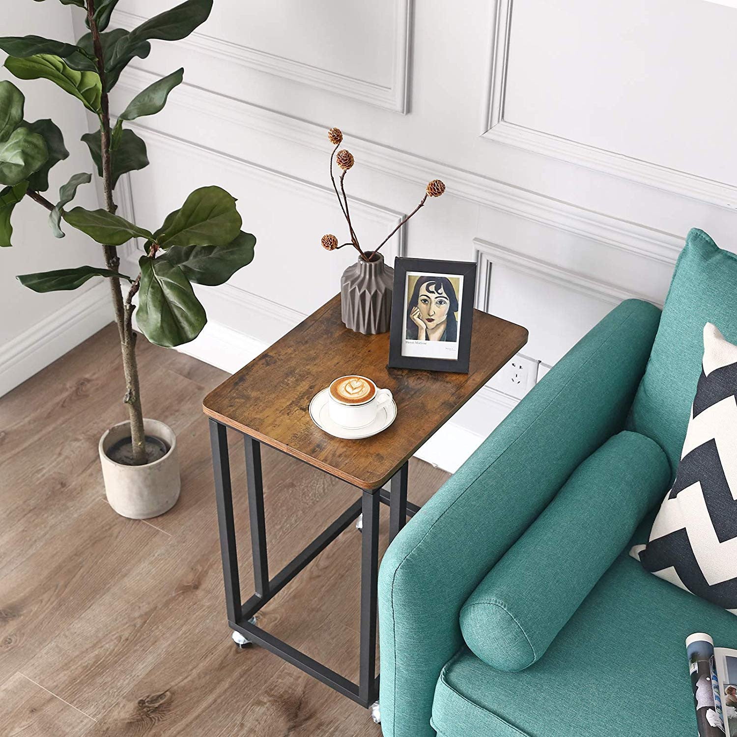 Rustic Brown Industrial End Table