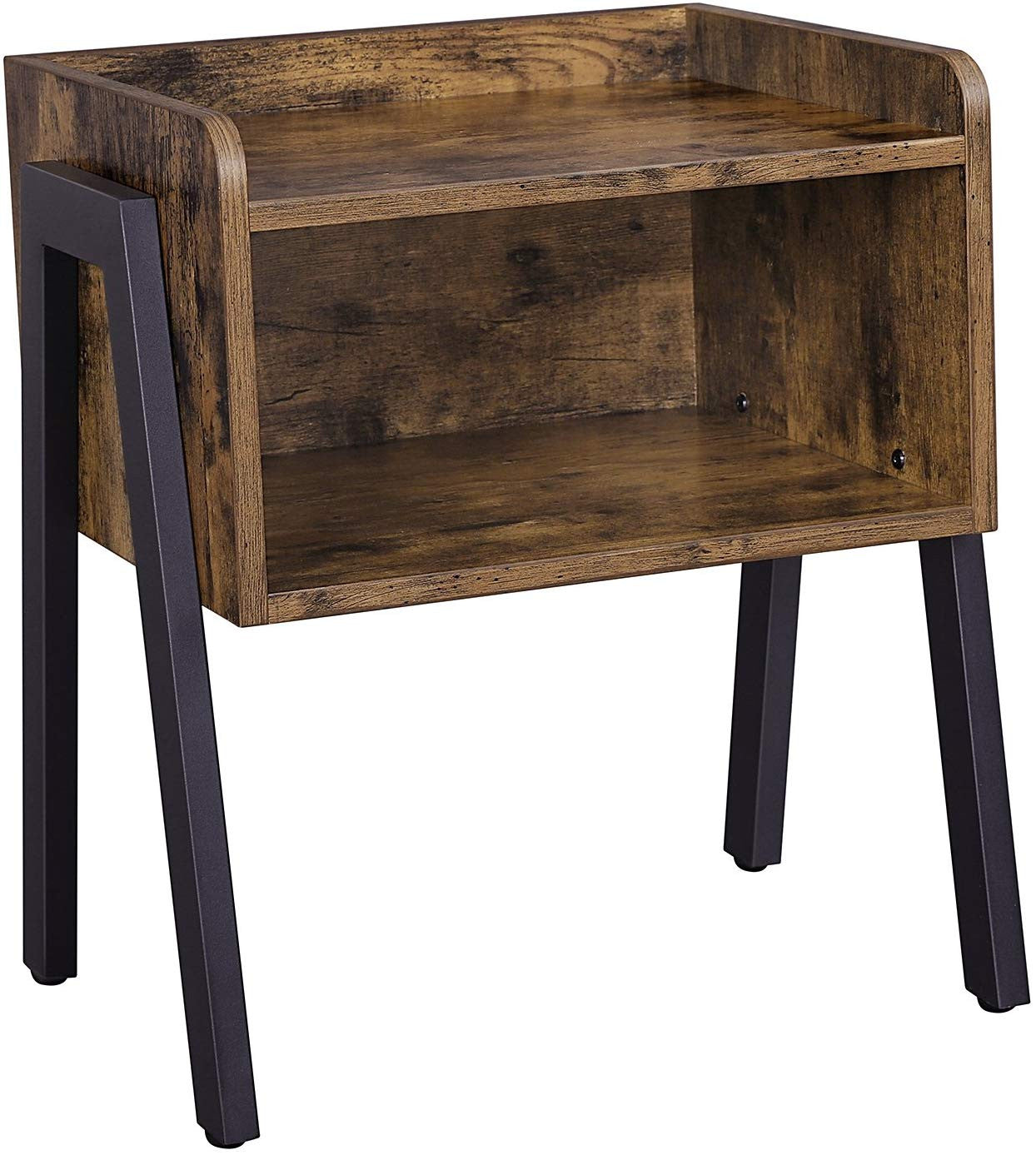 Rustic Brown Industrial Side Table