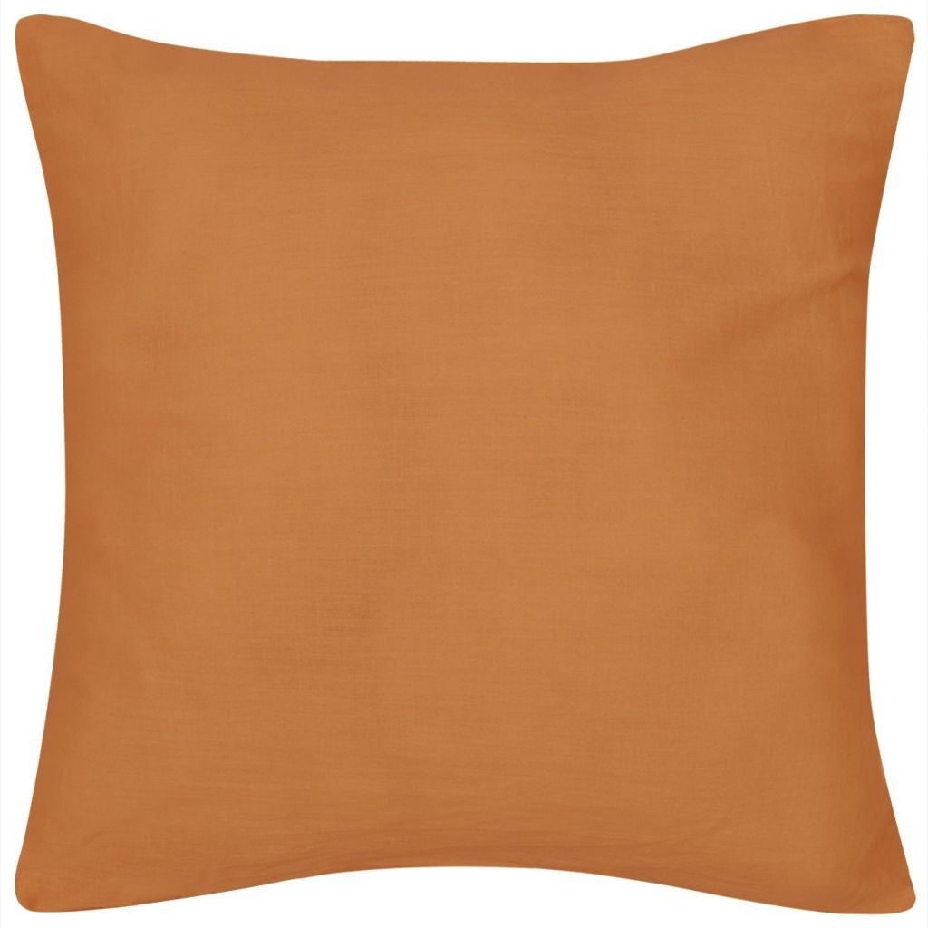 4 Orange Cotton Cushion Covers 40 x 40 cm