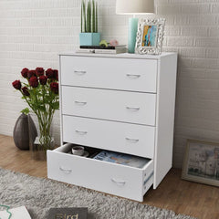 White Sideboard with 4 Drawers - 60 x 30.5 x 71 cm