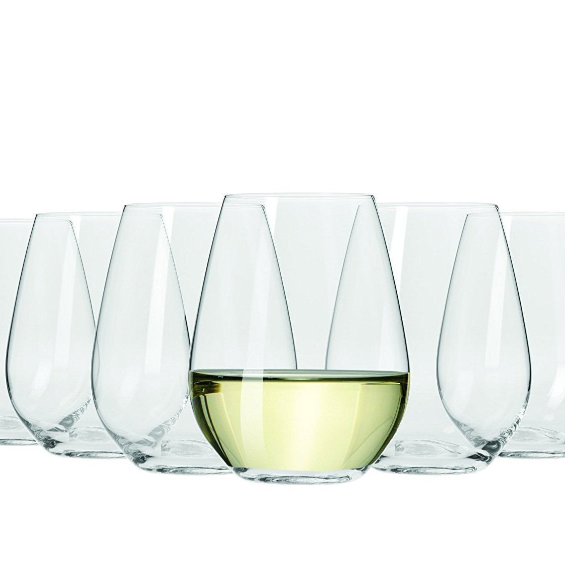 Set of 6 Stemless White Wine Glasses - 400 ml