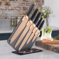 5pc Copper Knife Set & Block