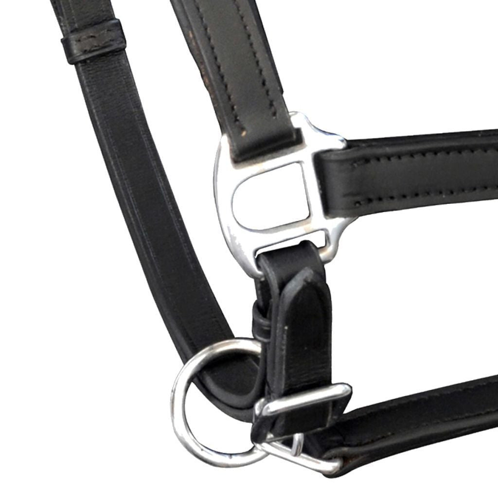 Black Pony Adjustable Real Leather Headcollar