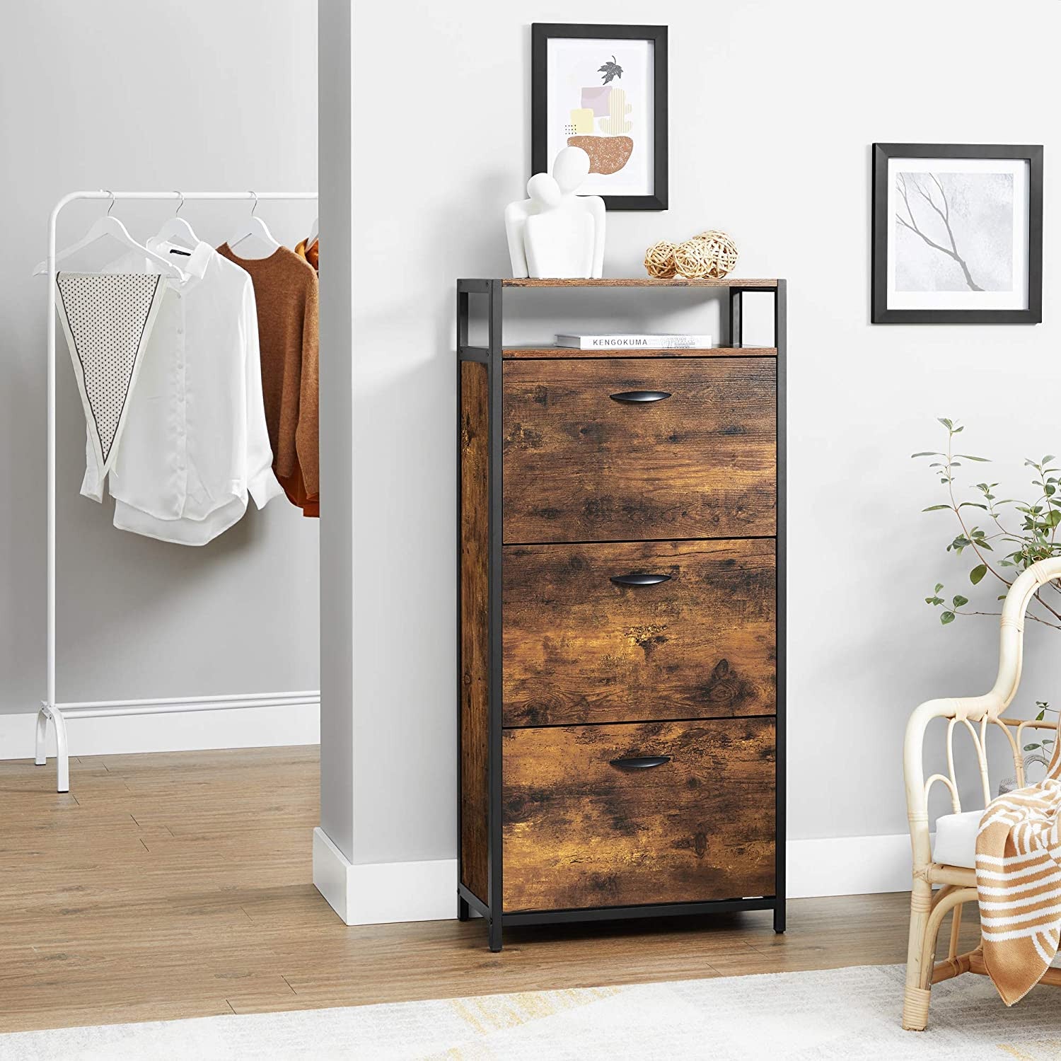 Rustic Shoe Storage Cabinet