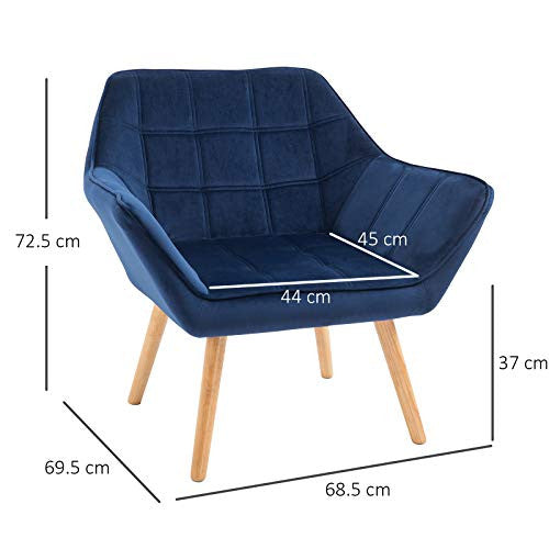 Blue Velvet Accent Chair