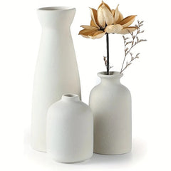 Set of 3 Ceramic Oslo Vases