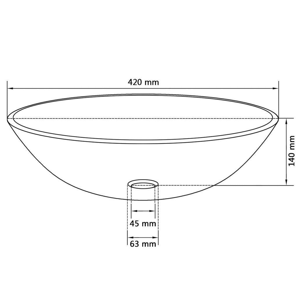 Brown Basin Tempered Glass - 42 cm