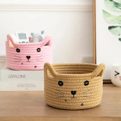 Hand Woven Cat Storage Basket