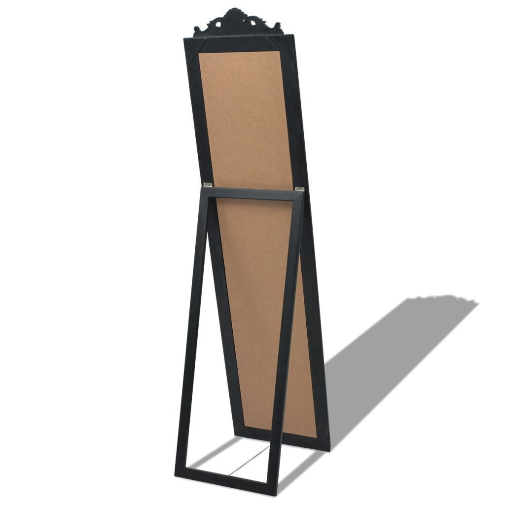 Free-Standing Black Baroque Style Mirror - 160 x 40 cm