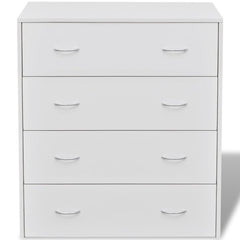 White Sideboard with 4 Drawers - 60 x 30.5 x 71 cm