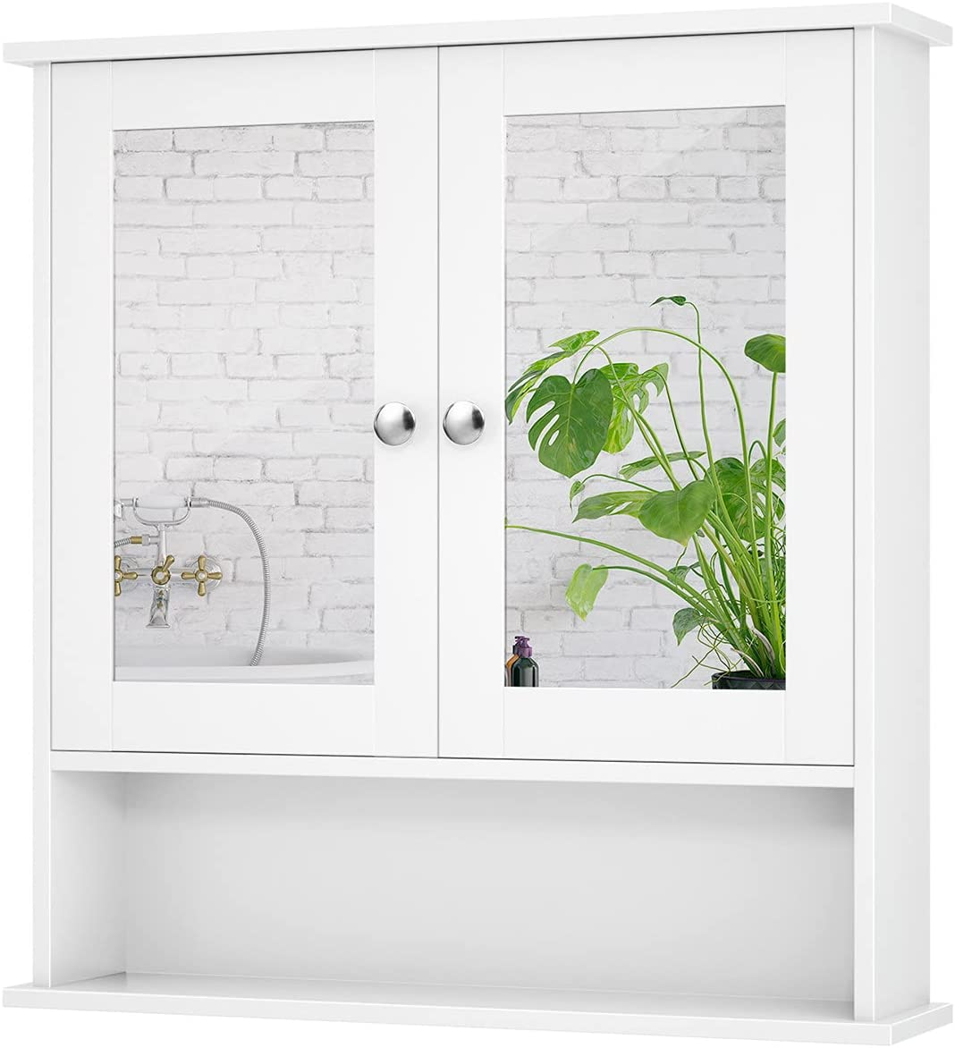 White Wall Mounted Mirror Cabinet