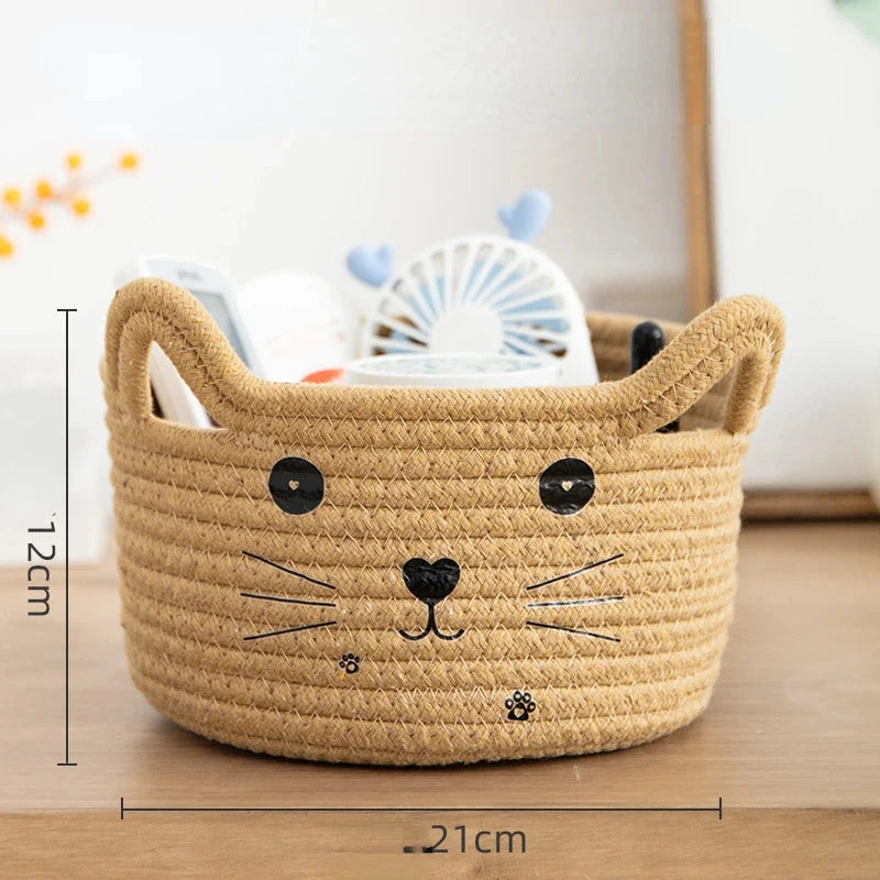 Hand Woven Cat Storage Basket