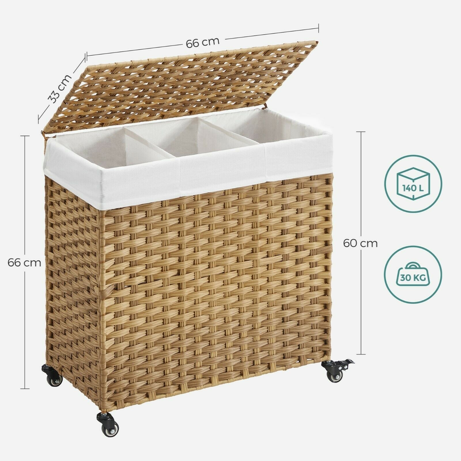 Handwoven Rattan Laundry Basket