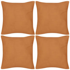 4 Orange Cotton Cushion Covers 50 x 50 cm