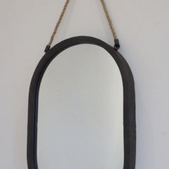 Rope Hanging Oval Wall Mirror