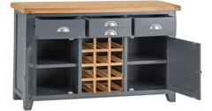 Chester Blue Oak Sideboard & Wine Rack