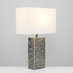 Silver Ceramic Textured Lamp