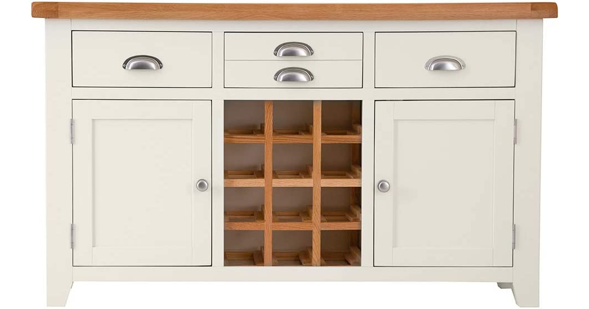 Ivory Oak Cambridge Console & Wine Rack