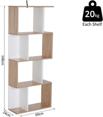 Scandi Shelving Bookcase Unit Divider S Shape