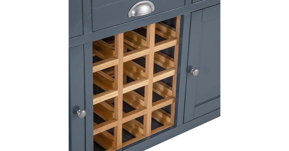 Chester Blue Oak Sideboard & Wine Rack