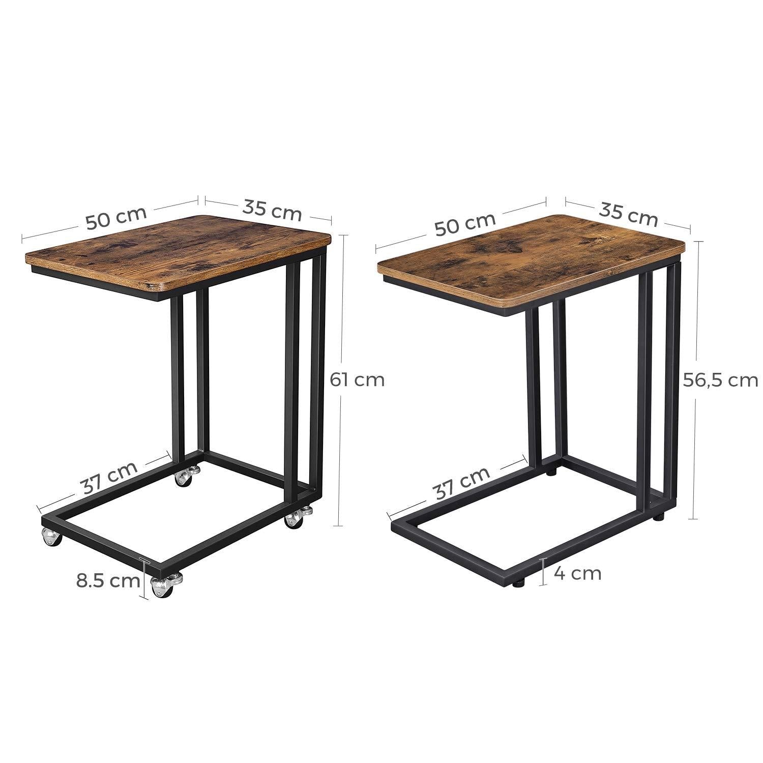 Rustic Brown Industrial End Table